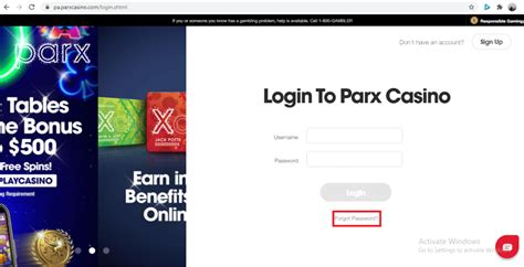 parx casino online login